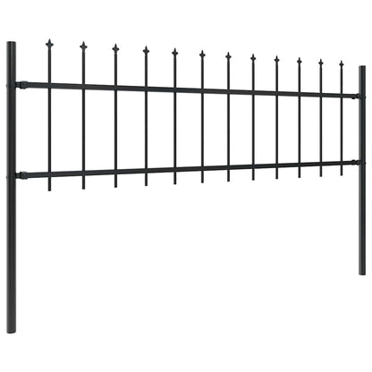 Garden Fence with Spear Top Steel 1673x60 cm Black