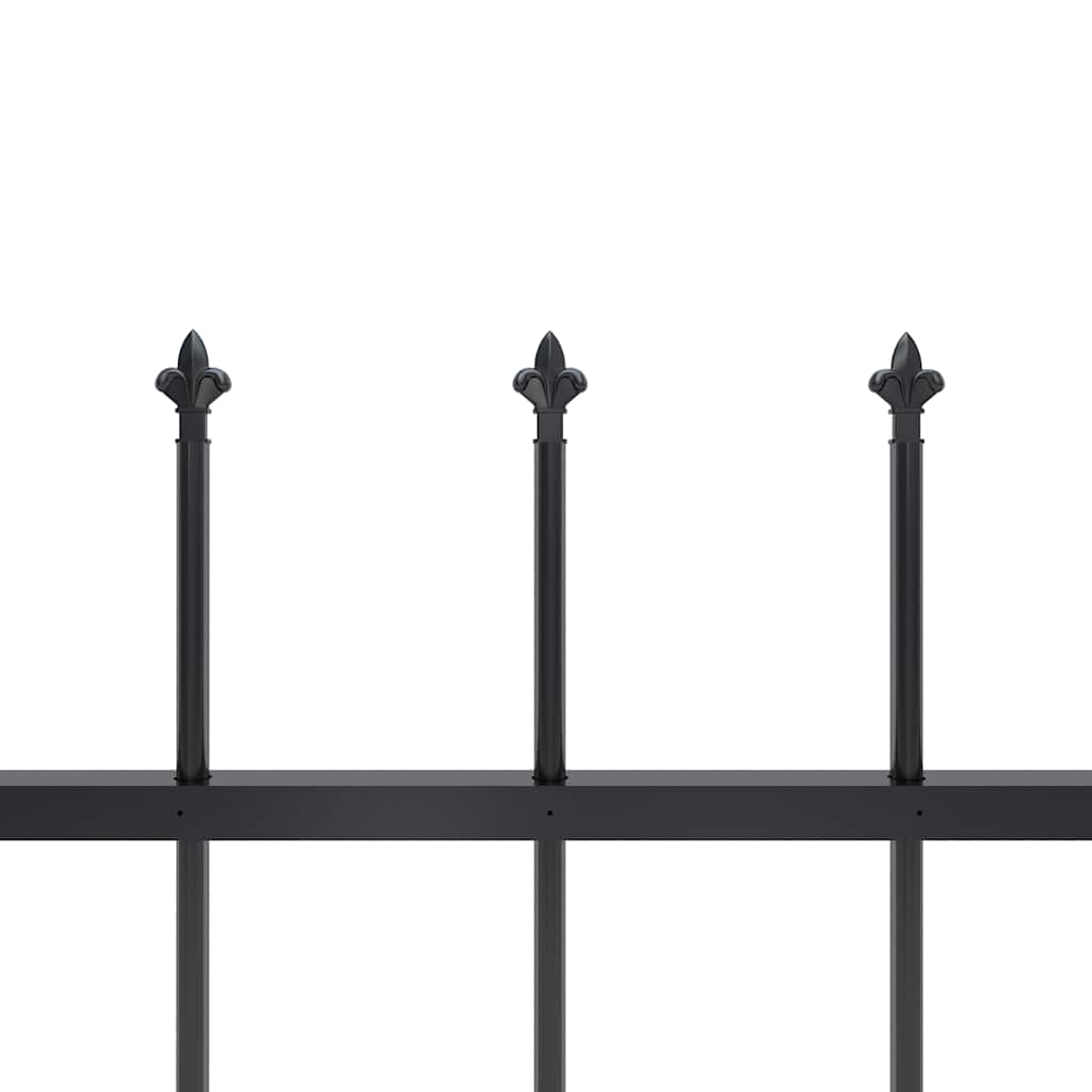 Garden Fence with Spear Top Steel 1673x60 cm Black