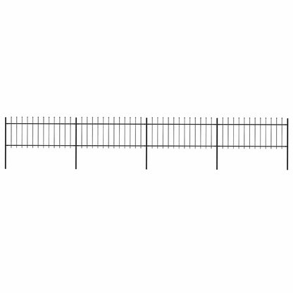 Garden Fence with Spear Top Steel 671x80 cm Black