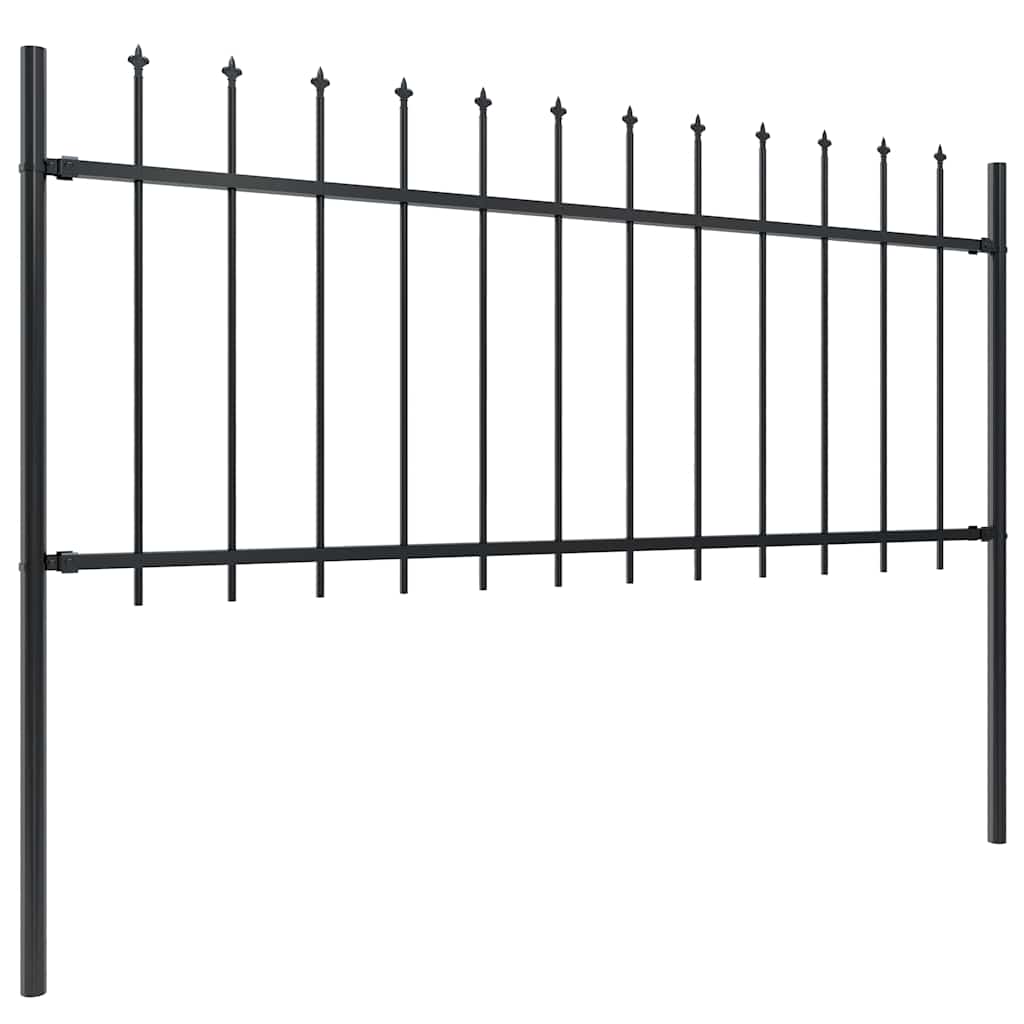 Garden Fence with Spear Top Steel 671x80 cm Black