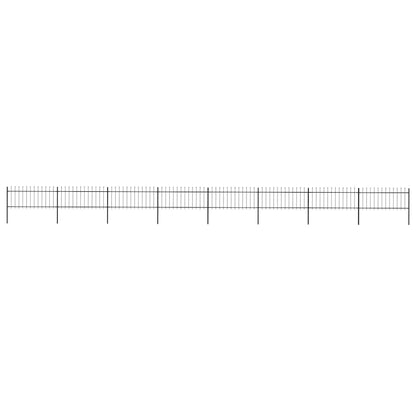 Garden Fence with Spear Top Steel 1339x80 cm Black