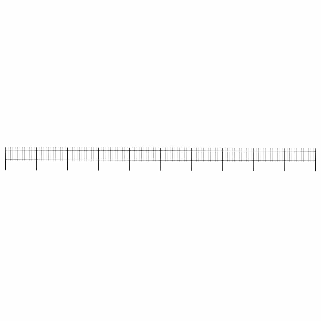 Garden Fence with Spear Top Steel 1673x80 cm Black