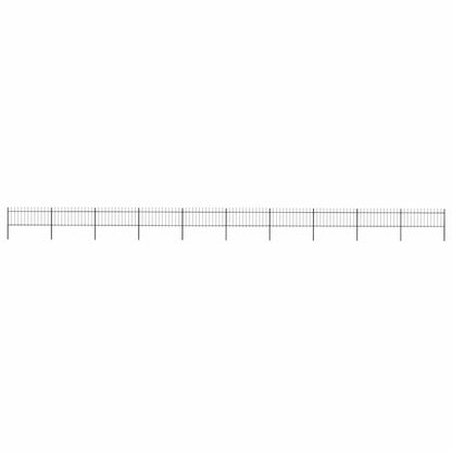 Garden Fence with Spear Top Steel 1673x80 cm Black