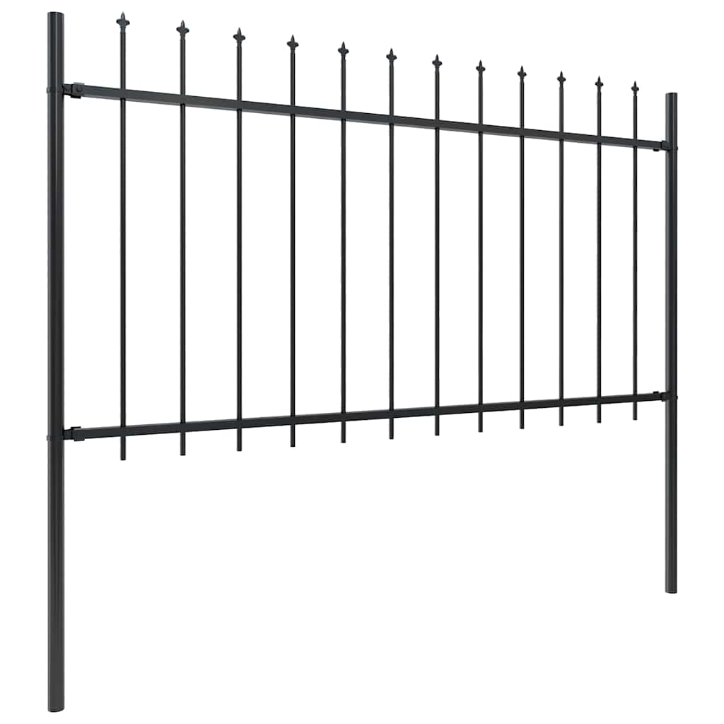 Garden Fence with Spear Top Steel 671x100 cm Black