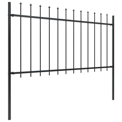 Garden Fence with Spear Top Steel 671x100 cm Black
