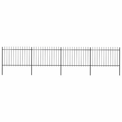 Garden Fence with Spear Top Steel 671x120 cm Black