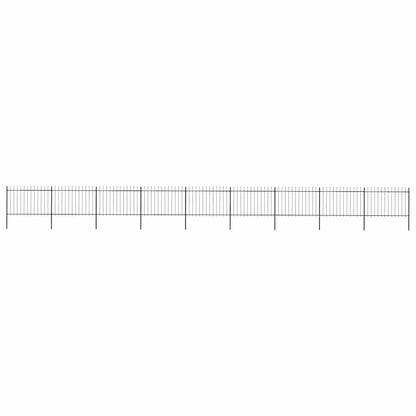 Garden Fence with Spear Top Steel 1506x120 cm Black