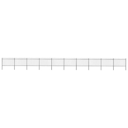 Garden Fence with Spear Top Steel 1673x120 cm Black
