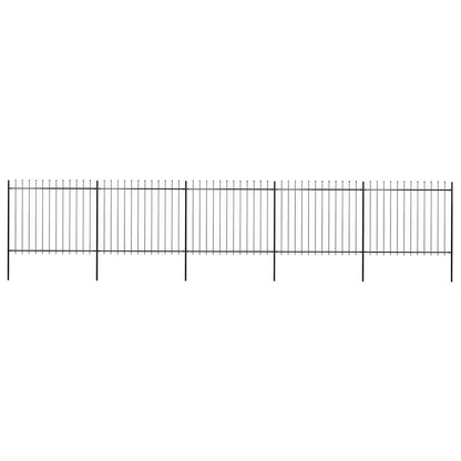 Garden Fence with Spear Top Steel 838x150 cm Black