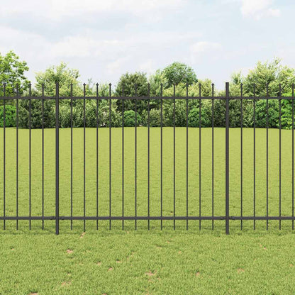Garden Fence with Spear Top Steel 1005x150 cm Black