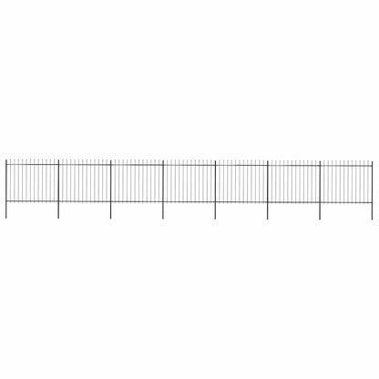 Garden Fence with Spear Top Steel 1172x150 cm Black
