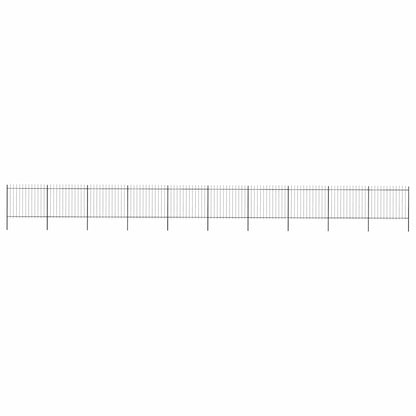 Garden Fence with Spear Top Steel 1673x150 cm Black