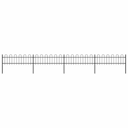 Garden Fence with Hoop Top Steel 671x60 cm Black
