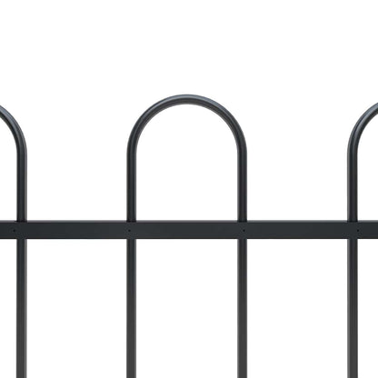 Garden Fence with Hoop Top Steel 671x60 cm Black