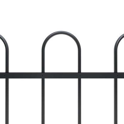 Garden Fence with Hoop Top Steel 1070x80 cm Black