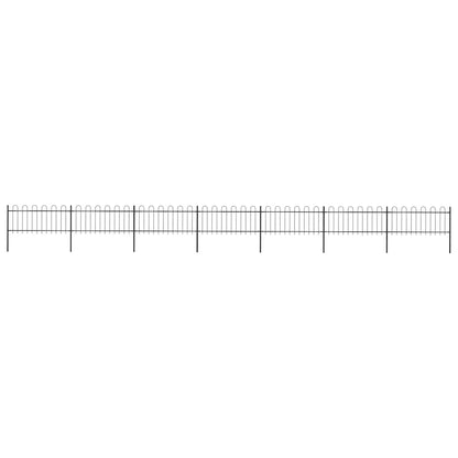 Garden Fence with Hoop Top Steel 1172x80 cm Black