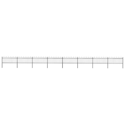 Garden Fence with Hoop Top Steel 1339x80 cm Black
