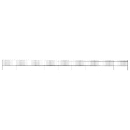 Garden Fence with Hoop Top Steel 1506x80 cm Black