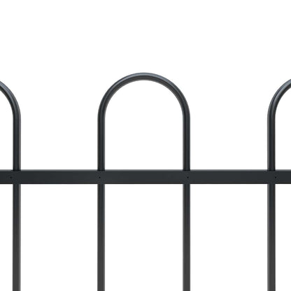 Garden Fence with Hoop Top Steel 1603.5x100 cm Black