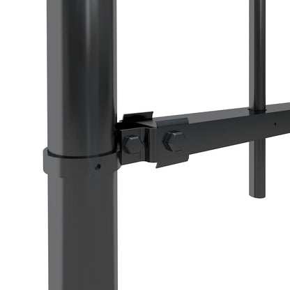 Garden Fence with Hoop Top Steel 337x120 cm Black
