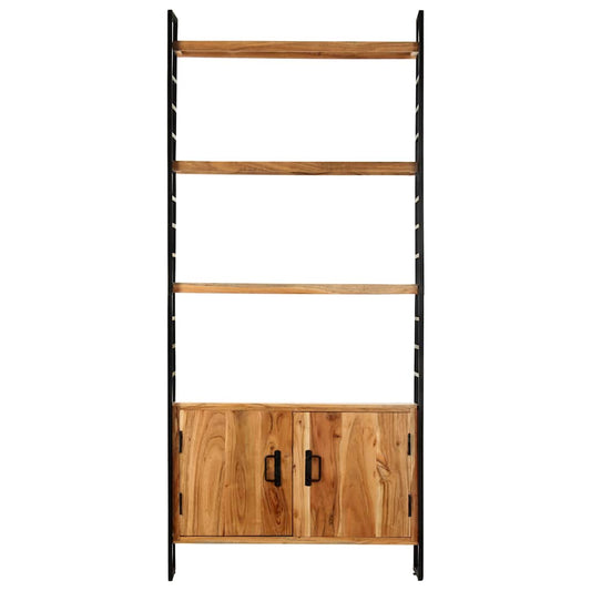 4-Tier Bookcase 80x30x180 cm Solid Acacia Wood