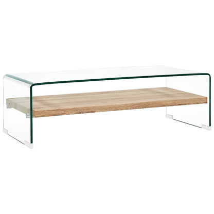 284743 vidaXL Coffee Table Clear 98x45x31 cm Tempered Glass