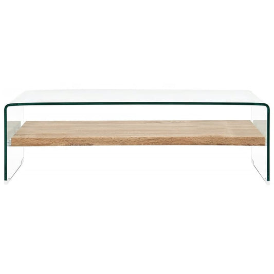 Coffee Table Clear 98x45x31 cm Tempered Glass
