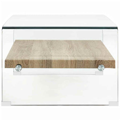 284743 vidaXL Coffee Table Clear 98x45x31 cm Tempered Glass