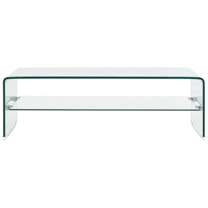 Coffee Table Clear 98x45x31 cm Tempered Glass