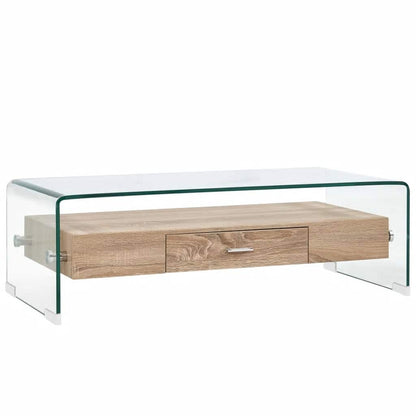 284747 vidaXL Coffee Table Clear 98x45x31 cm Tempered Glass