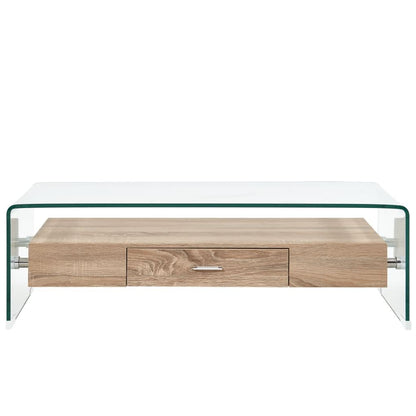 Coffee Table Clear 98x45x31 cm Tempered Glass
