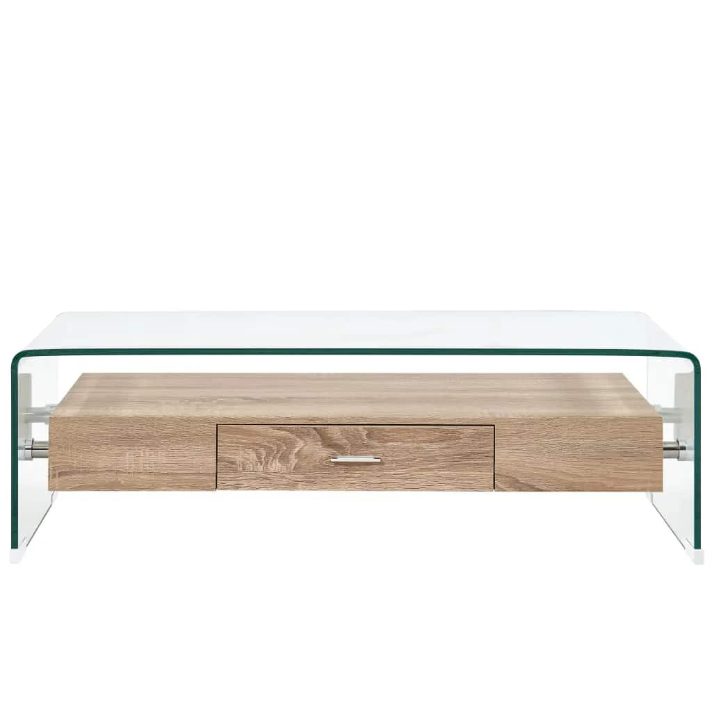 284747 vidaXL Coffee Table Clear 98x45x31 cm Tempered Glass