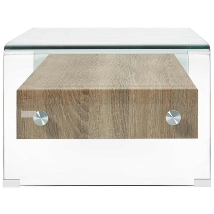 284747 vidaXL Coffee Table Clear 98x45x31 cm Tempered Glass