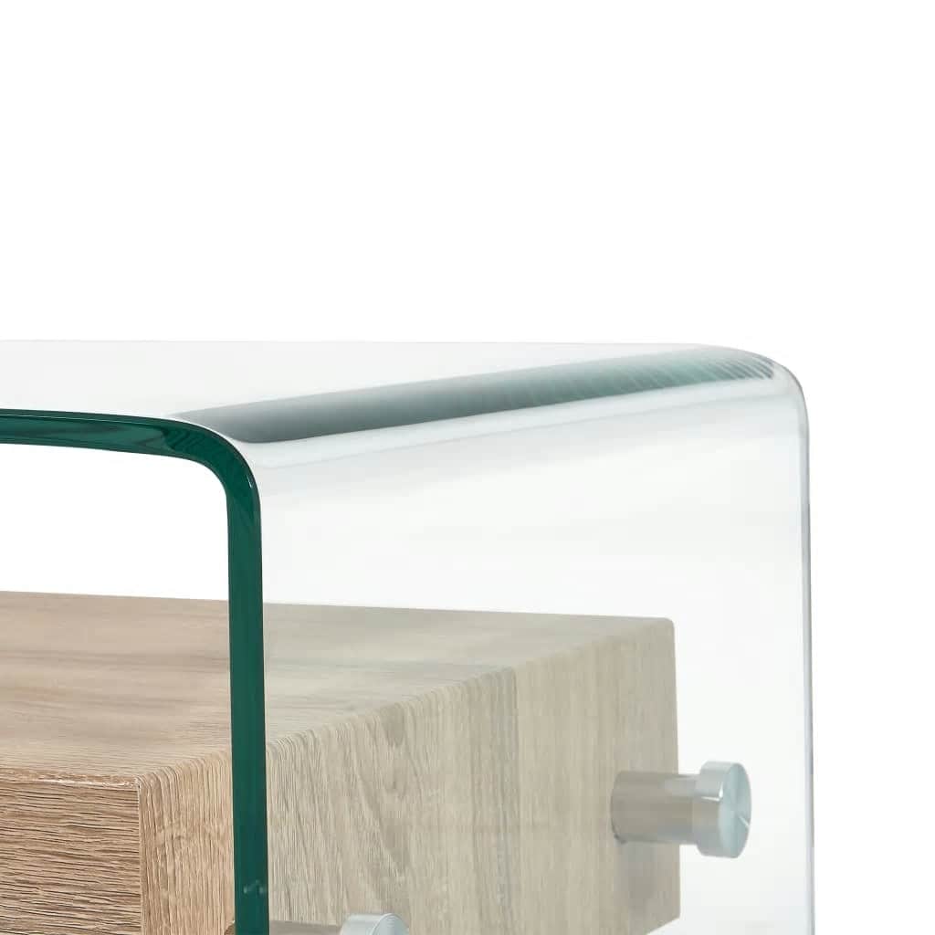 284747 vidaXL Coffee Table Clear 98x45x31 cm Tempered Glass