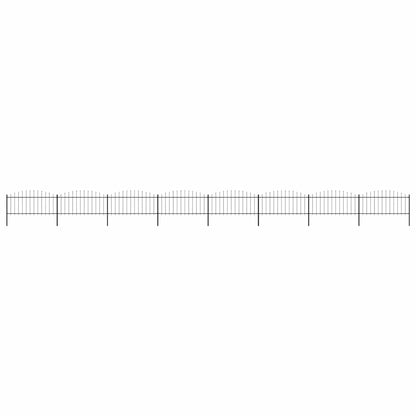 Garden Fence with Spear Top Steel 1426x75 cm Black
