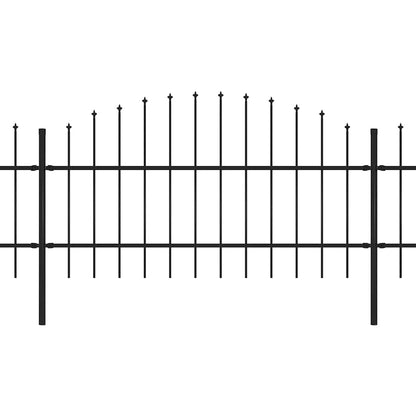 Garden Fence with Spear Top Steel 1070x100 cm Black