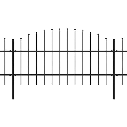 Garden Fence with Spear Top Steel 1248x100 cm Black