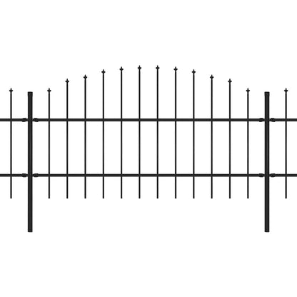 Garden Fence with Spear Top Steel 1426x100 cm Black