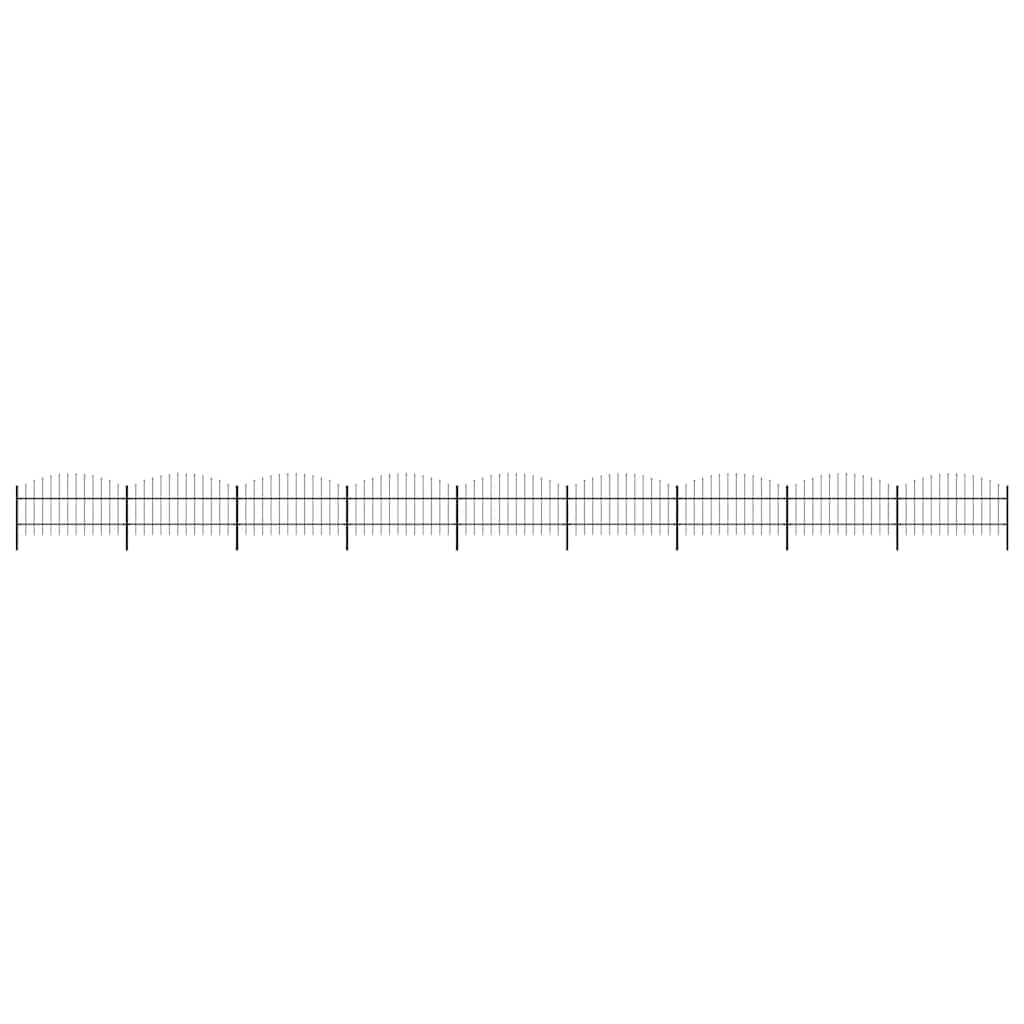 Garden Fence with Spear Top Steel 1603.5x100 cm Black