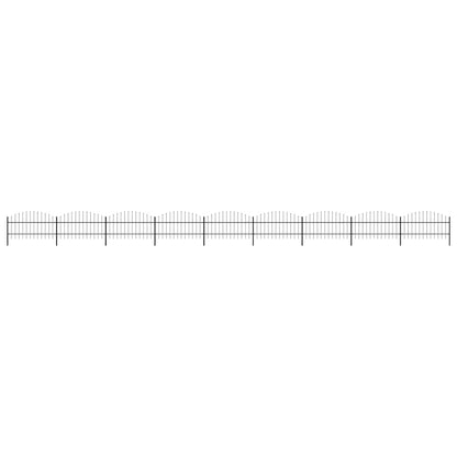 Garden Fence with Spear Top Steel 1603.5x100 cm Black