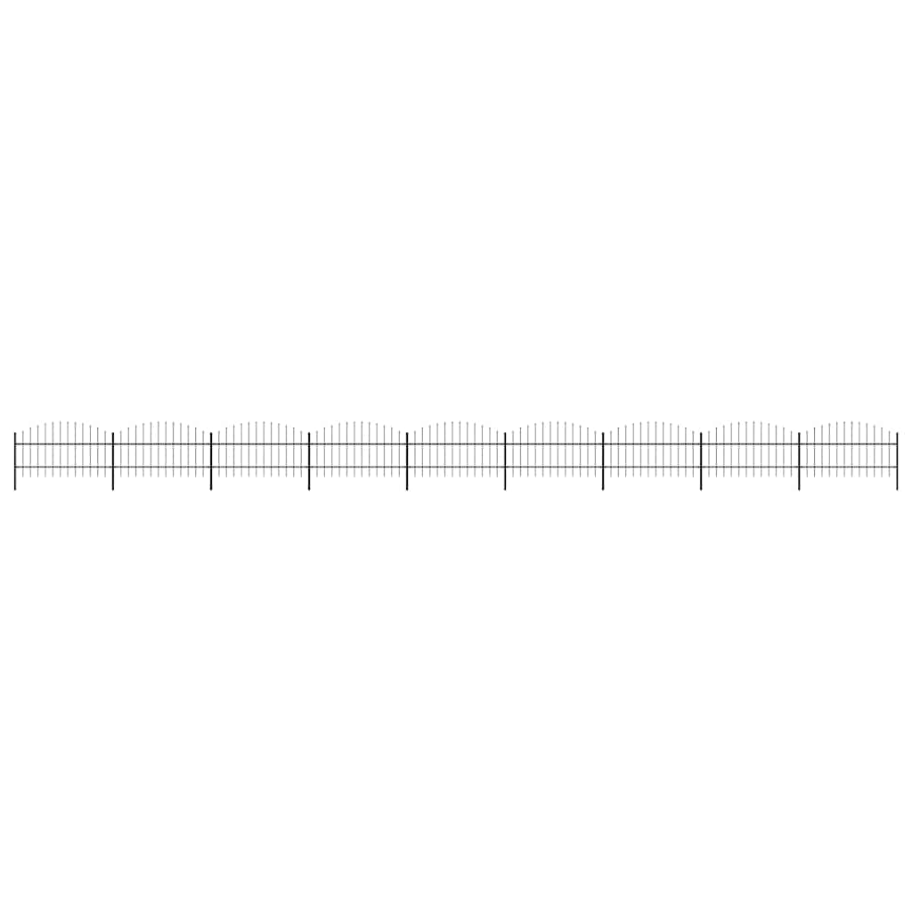 Garden Fence with Spear Top Steel 1506x100 cm Black