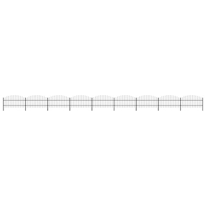 Garden Fence with Spear Top Steel 1506x100 cm Black