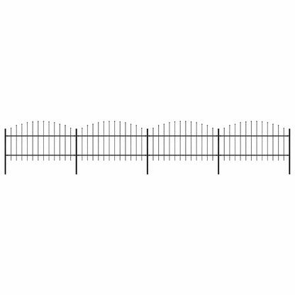 Garden Fence with Spear Top Steel 671x125 cm Black