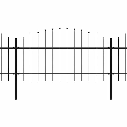 Garden Fence with Spear Top Steel 671x125 cm Black