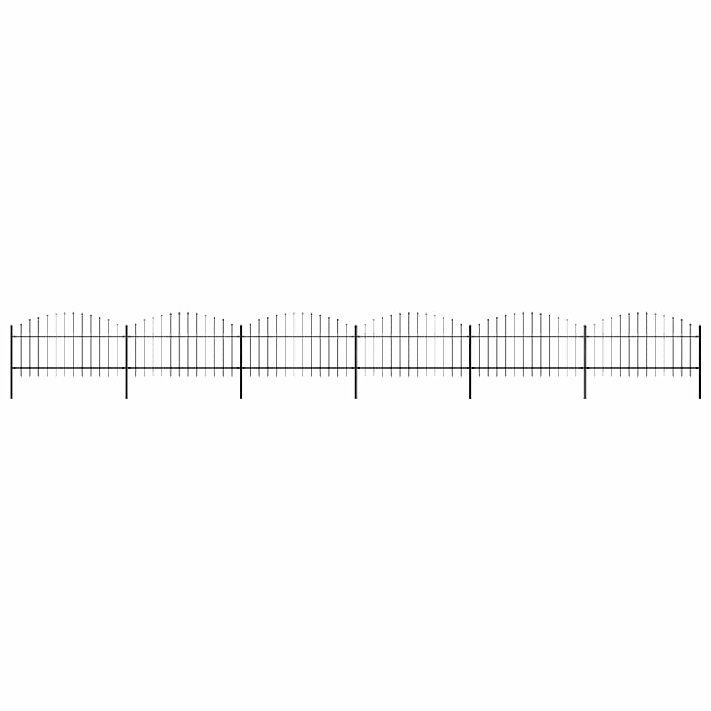 Garden Fence with Spear Top Steel 1005x125 cm Black