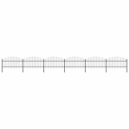 Garden Fence with Spear Top Steel 1005x125 cm Black