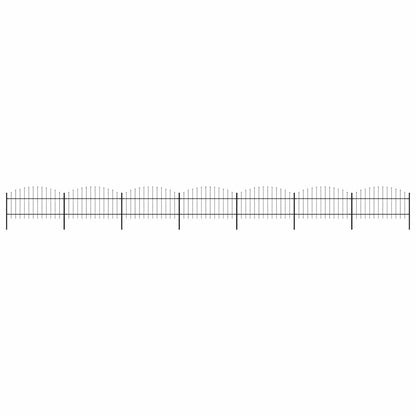 Garden Fence with Spear Top Steel 1172x125 cm Black