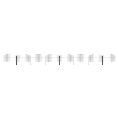 Garden Fence with Spear Top Steel 1339x125 cm Black
