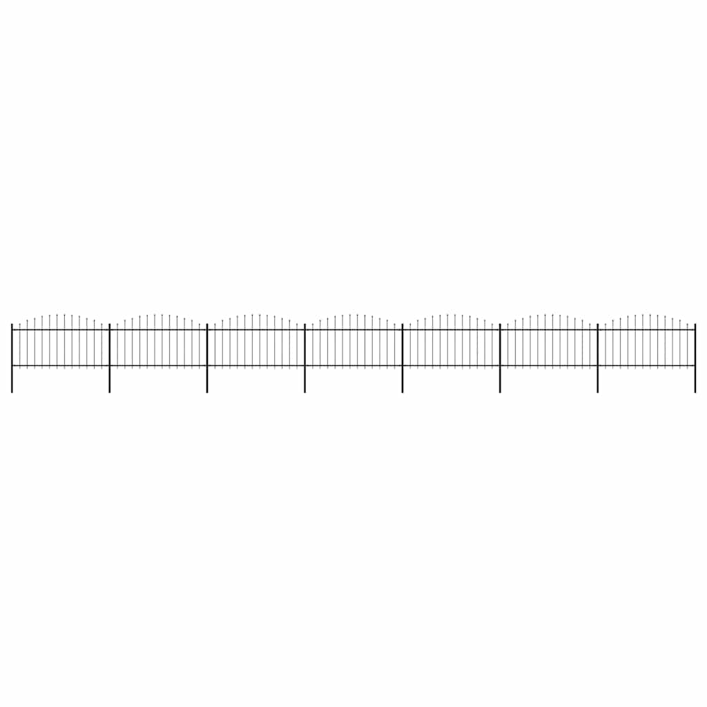 Garden Fence with Spear Top Steel 1248x150 cm Black