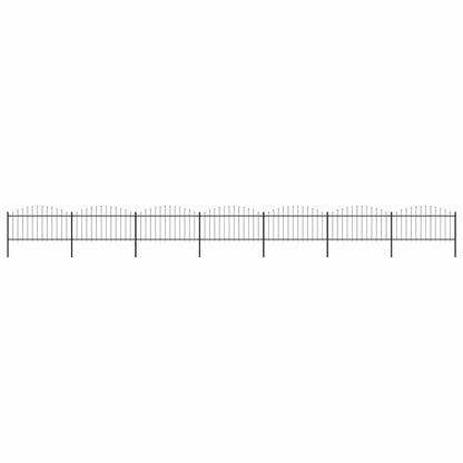 Garden Fence with Spear Top Steel 1248x150 cm Black